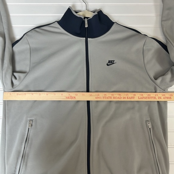 Mens Nike Track Jacket Full zip size Large Cotton blend grey/navy - Picture 7 of 15